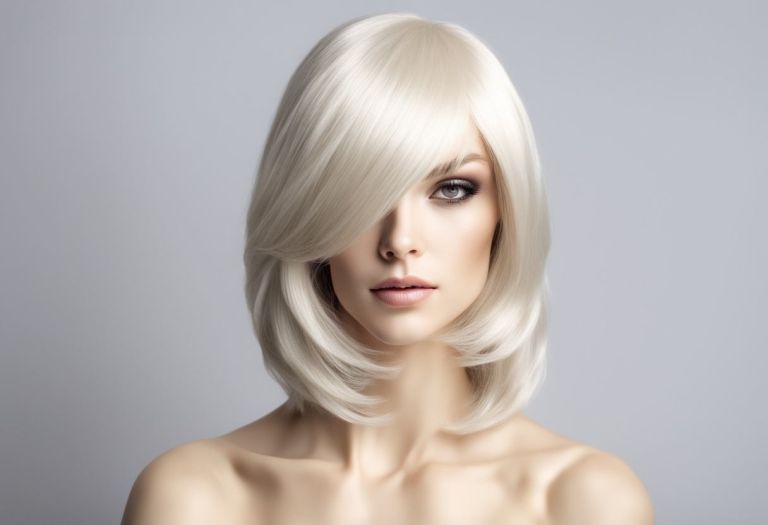 Perruque blonde platine