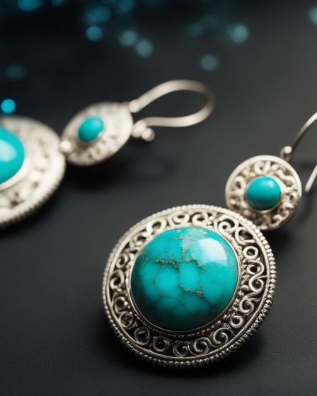 Boucle d'oreille turquoise indien